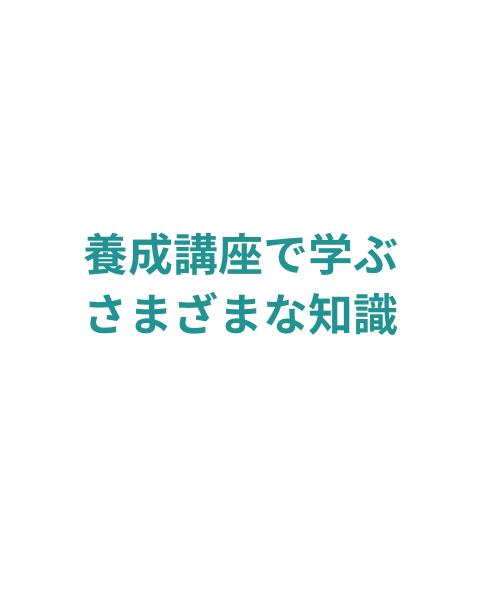 養成講座で学ぶ
さまざまな知識